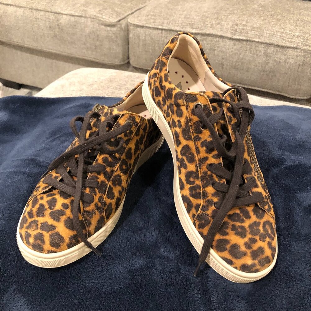 Women's Mephisto "Nikita" Leopard Print Sneaker, Size 6.5